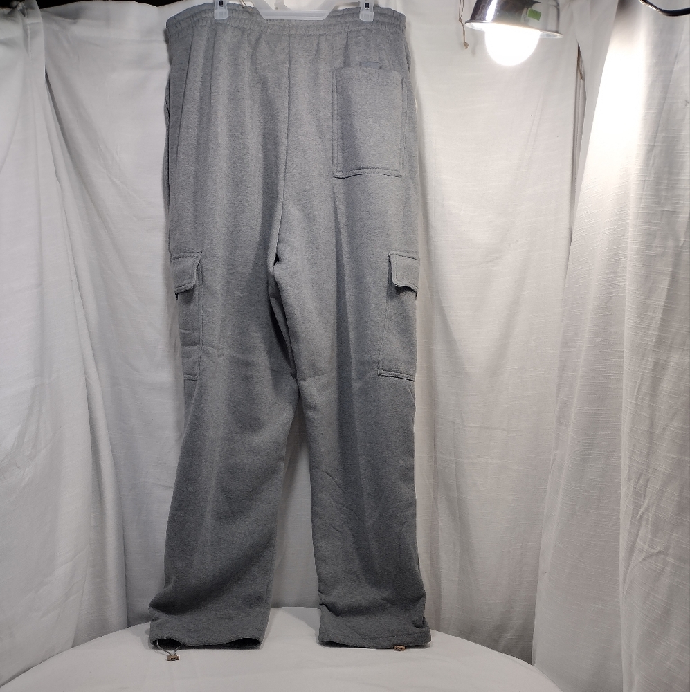 Oscar Sports Big & Tall Heather Gray Fleece Lined Jogging Pants - Picture 9 of 15
